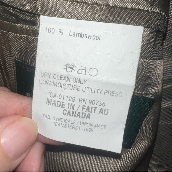 VTG Ralph Lauren Men's Brown Sport Coat 44R HERRINGBONE Jacket LAMBSWOOL Blazer - Picture 8 of 13